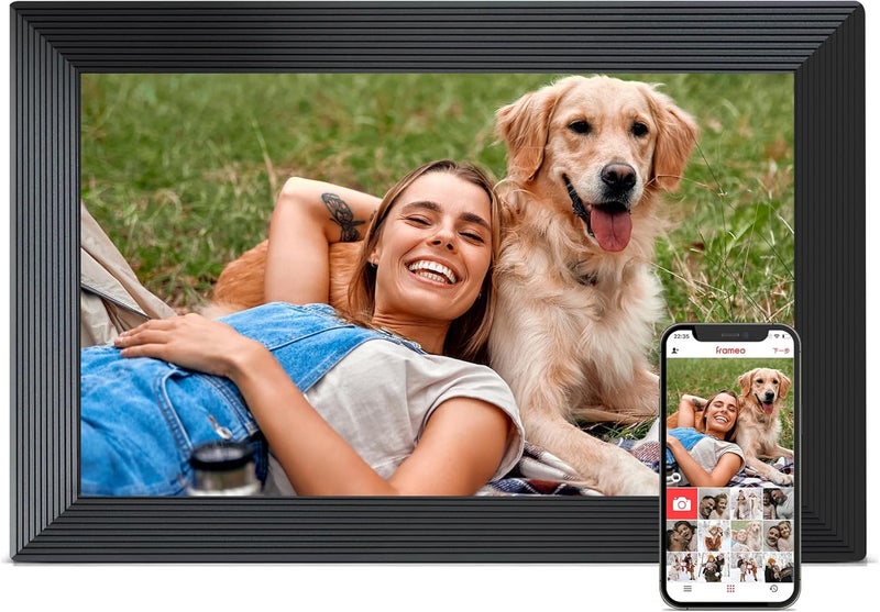 FLYRUIT Digital Picture Frame, 10.1 inch Frameo Digital Frame WiFi, 1280*800 IPS HD Touchscreen, 32GB Storage, Instant Share Pictures Video, Smart Photo Frame Electronic, Gifts for Mom, House Warming, Black - Image 1